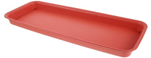 LOORGVEL Vassoio per Sottovaso Rettangolare in Resina 49X20 CM Portavaso Antigoccia Bordo Alto Raccoglitore d'Acqua per Piante e Vasi Bonsai da Interno ed Esterno Base per Fioriere
