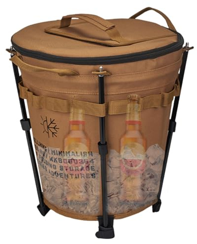 Seau à glace pliable - Refroidisseur de camping portable de 20 litres, seau isolé imperméable | Conteneur de glace de stockage de voyage créatif de longue durée pour aventures en plein air M