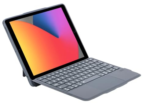 Fodral kompatibelt med iPad Pro 11 tum (M4) 2024 (färg: Grå bakgrundsbelyst pekplatta-tangentbord) Bluetooth-tangentbord magnetiskt avtagbart läderfodral
