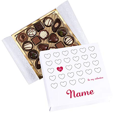 Herz & Heim® Lindt Mini-Pralinés mit Banderole - be my valentine - mit eurem Wunschnamen perfekt zum Valentinstag