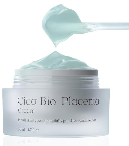NATURAL DERMA PROJECT Cica Bio-Placenta Cream, Clean Vegan-Friendly, Super Moisturising Aqua Gel, 50 ml