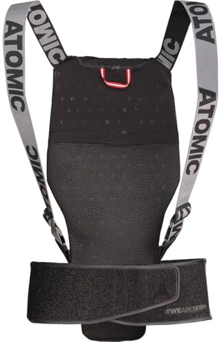 Atomic Live Shield Protector de Espalda Negro, Talla S, con Sistema de Espuma de múltiples densidades. Protector Ligero y Transpirable. Libertad de Movimiento sin restricciones