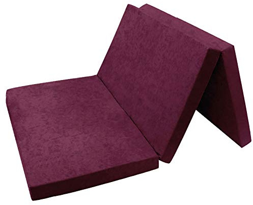 FORTISLINE Klappmatratze 120x195x8 cm - 3-teilige Faltmatratze H2, Gästematratze und Reisematratze mit waschbarem Bezug, Oeko-TEX Standard 100, handgefertigt in der EU, für Gäste und Camping