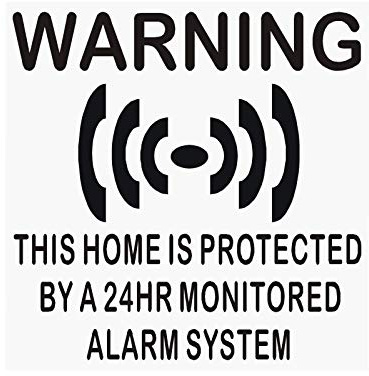 4 x Home Protected Stickers for Windows-BLACK onto CLEAR-Monitored Alarm System-24hr Security Warning Signs for House, Flat, Business, Property-Self Adhesive Vinyl Signs