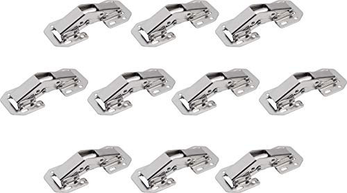 Metafranc Cerniera a vite – 10 pezzi – angolo di apertura 90° – con molla – alta qualità – in acciaio nichelato/cerniera per mobili con auto-inserimento/cerniera a molla automatica/310749