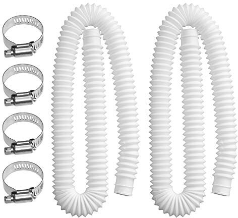 brands Tuyau De Remplacement,Tuyau De Pompe à Filtre Souple Durable avec 4 Pinces Métalliques Accessoire De Remplacement De Pompe De Piscine pour Pompe Intex 330 GPH à 1000 GPH(2pcs)