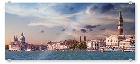 artboxONE Acrylglasbild 60x20 cm Städte Abendimpression aus Venedig - Bild Architektur Architektur Campanile