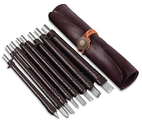 Formones Para Madera Gubias Para Tallar Madera Herramienta Juego De S De Cincel De Madera Set De Madera De Piedra De Acero De Tungsteno Bono De Almacenamiento De Rodillo De Cuero Compacto Extra Portát