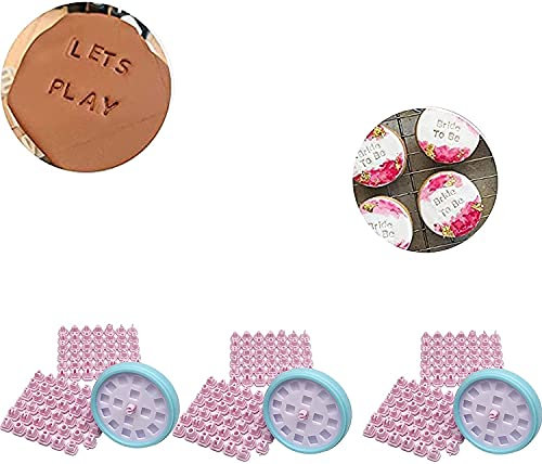 Zhuidream Set di Timbri Per Biscotti Con Alfabeto Intercambiabile, Numeri di lettere Dell'alfabeto Timbro Per Biscotti con lettere e Simboli Personalizzati Stampi Con lettere Per Dolci (3PCS)