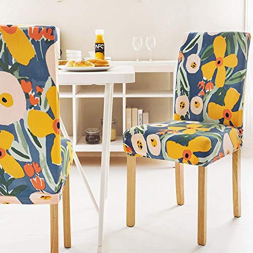 ZZDXL Stuhlhussen 4Er Set Landhausstil Stuhlbezug Sitzfläche,Moderne Stuhl Hussen Set Abnehmbare Dekoration Stuhlabdeckung für Esszimmer Party Hotel Restaurant Deko