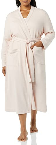 Amazon Essentials Accappatoio Leggero A Nido d'Ape A Tutta Lunghezza (Taglie Forti Disponibili) Donna, Rosa Pallido, 5XL Plus