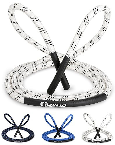 Cravallo® Springseil I 3 Meter Fatburner Speed Jumping Rope I Erwachsenen Profi Skipping Seil I Ideal zum Boxen, Ausdauer Sport, MMA, HIIT in Schwarz, Blau und Weiß (2.80 m, Weiß)