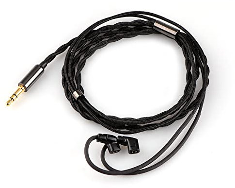 Linsoul Tripowin Zombur 4N Hochreines OFC-Sauerstofffreies Kabel HiFi IEM Kabel mit Mikrofon, Baumwollgarn-Außenschicht für Audiophile Ersatzkabel(Ohne Mikrofon,Recessed 2pin)