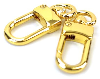 VersaKits 10 Stück robuste Karabinerhaken mit Drehgelenk, goldfarben, kleine Karabinerhaken, Bogen-Stil zum Nähen, Geldbörsen, Taschen, Schmuckherstellung
