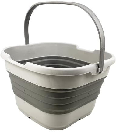 SAMMART 9,5 L zusammenklappbarer rechteckiger praktischer Korb/Eimer (Grau)