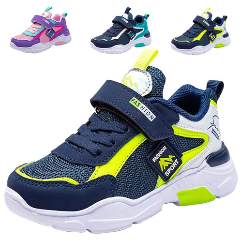Zapatos Niño 33 Infantil Zapatillas Sneakers Tenis Running Verano Baloncesto Deportivos Running Shoes Al Aire Calzado Trekking Ligero Transpirables Unisex Azul Verde