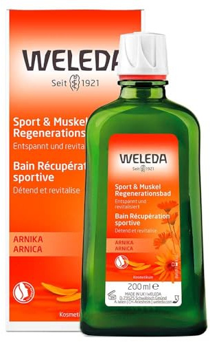 WELEDA Bio Sport & Muskel Bad - Naturkosmetik Badezusatz entspannt beanspruchte Muskeln nach dem Sport & unterstützt die Regeneration. Bade Essenz mit Rosmarin & Lavendel Duft (1x 200 ml)