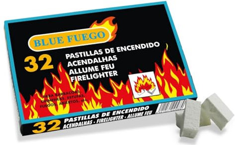 Mugar- Pastillas de Encendido para Estufas y Chimeneas- Paquetes de 2, 3, 4 o 5 Cajas - Pastillas de Chimenea rápidas y eficaces (128)