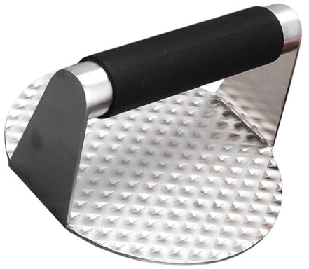 ABOOFAN Stainless Steel Burger Press Tool for Smash Burgers Round Meat Patty Pressing Mold Handle for Cooking Hamburger Patties