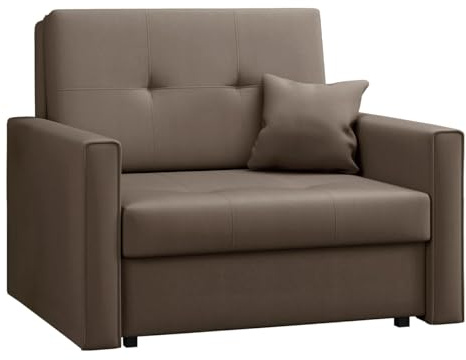 Mirjan24 Sofa Viva Bis I mit Schlaffunktion, Schlafsofa, einsitzer Polstersofa mit Bettkasten, Bettsofa inkl. Kissen, Farbauswahl, Wohnlandschaft (Manila 05)
