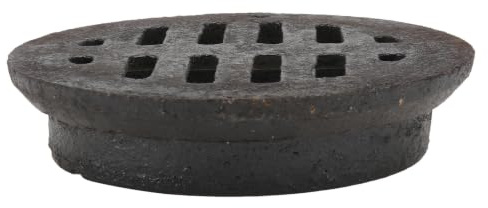 Homoyoyo Cast Alloy Round Drain Grate Gully Grid Cover, Round Drain Cover, Cast Iron Floor Drain Floor Gutter Cover Drain Downspout Guard Sink Strainer with Built-in type for Drainage Roadside