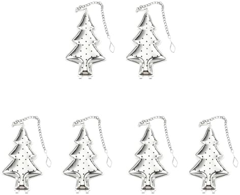 6Stk Tee-Ei in Weihnachtsbaumform Teelecker Teelecker aus Edelstahl Teeblatthalter Gewürzsieb Teefilter Weihnachtstee-Ei teefilter tea filter für Teeladen Hängend Tee-Utensilien