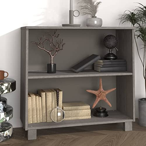 HETFTJN Sideboard, Vitrinenschrank Eckschrank Besenschrank Apothekerschrank Geeignet für Office Flur Dorm Schlafzimmer HAMAR Hellgrau 85x35x80 cm Massivholz Kiefer