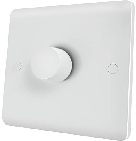 iolloi LED Dimmer Switch for Dimmable LED Incandescent Halogen Bulbs, Push ON/OFF Rotary Universal Dimmer Switch with Min.Brightness Setting, No Neutral Required,1 Gang 2-Way,3-100W (1-10 LEDs)