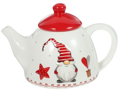 Ciieeo Home Teiera in Ceramica Set da Tè Natalizio Teiera Decorativa in Porcellana