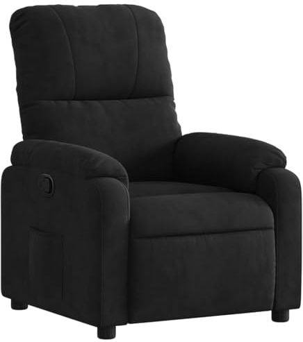 vidaXL Reclinerfåtölj svart mikrofibertyg