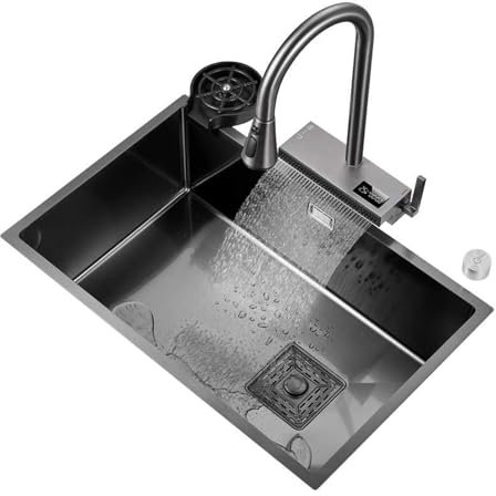 Lavello cucina, Acciaio Inox Lavandino Cucina, lavandino cucina multifunzione, Lavello da cucina in acciaio, lavello da incasso, Lavabo Cucina Acciaio Inox da Appoggio(76 * 43cm/29.9 * 16.9in)