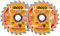 INGCO Lame de Scie Circulaire 2 Pièces, 165 x 20mm, 24 Dents, Anneau de 16 mm TSB1653