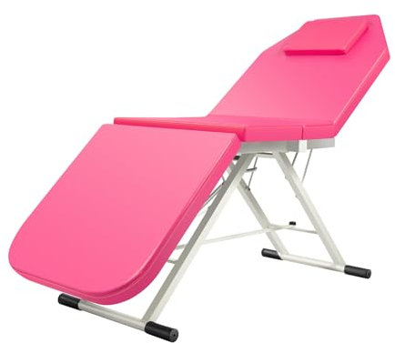 SABUIDDS Mobile Massageliege 3 Zonen Massagetisch Tragbar Massagebett Massagebank Klappbar mit 5 cm Polsterung und Kopfstütze für Massagezentren, Schönheitssalons, Tattoo-Salons und Häusern, Rosa