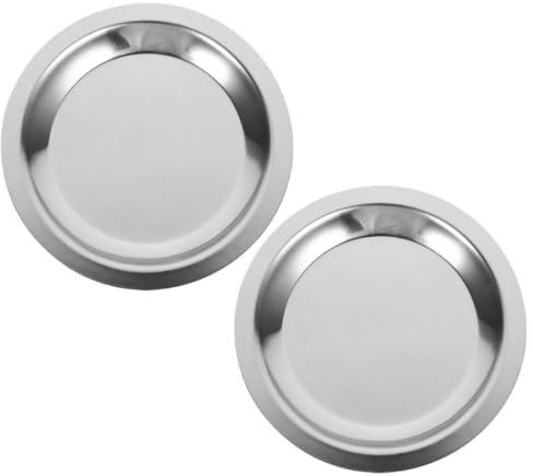 Sottobottiglia Vino Rotondo 2 Pezzi in Acciaio Inox Argento | Anti-scivolo e Isolante Termico, Finitura Liscia Elegante, Uso Domestico per Bicchieri e Bottiglia