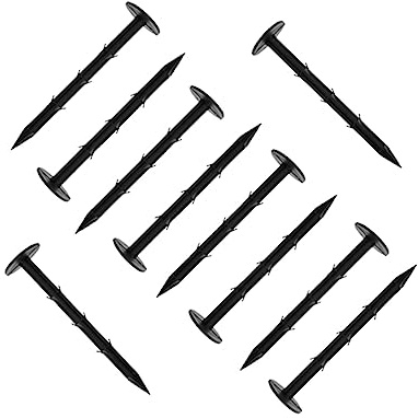 Pp Kunststoff Zeltheringe Schwarze Gartenpfähle für Camping und Wandern | Stabil, Leicht, Rostfrei, 10 Stück Pack, für Zelt und Pavillon, Schwarz, Outdoor Einsatz