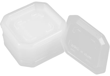 GARIOUANS 50 Pezzi Sottovasi Quadrati Resistenti in Plastica Trasparente per Vasi e Bonsai Impermeabili per ed Esterno Supporto Pratico per Fioriere e Piante Dimensioni Compatte
