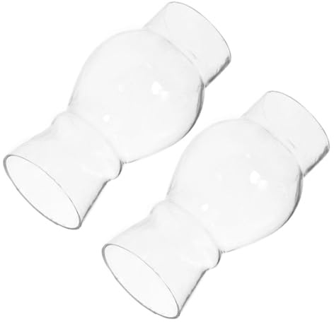 LOLIPPYY 2 Stück Klarer Glaszylinder Lampenschirm Ersatzglas für Petroleumlampe Kerosinlampe Vintage Öl Lampe Installieren Vielseitig Einsetzbar Nostalgisches Design