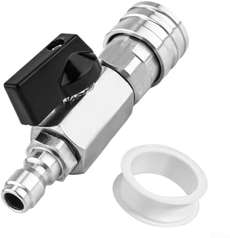 Quick Connect Stainless Steel Ball Valve Kit, 1/4 Inch High Pressure 4000 PSI with Aluminum Alloy Components and Waterproof Tape, for Easy On/Off Control for