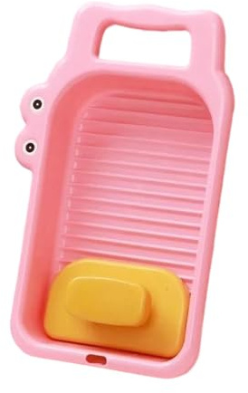 SiaBiced Planche à Laver, Mini Planche à Laver, Antidérapante, Pratique, Peu Encombrante, pour Salle de Bain, Chambre à Coucher, Calcaire, Rose