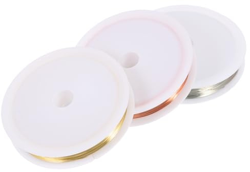 AKOOSY 3 rullar flerfärgad gör-det-själv koppartråd för smycken hantverkstråd för pärlor, armband, halsband och hantverk
