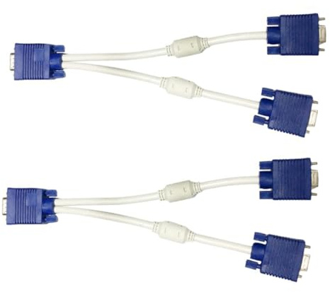 LIGIGWASH 2 Piezas Vga Splitter Cable con Conector Macho Doble Hembra Divisor para Monitor Cable de Vídeo sin Pérdida Diseño Flexible y Estable para Duplicar Señal Pantallas