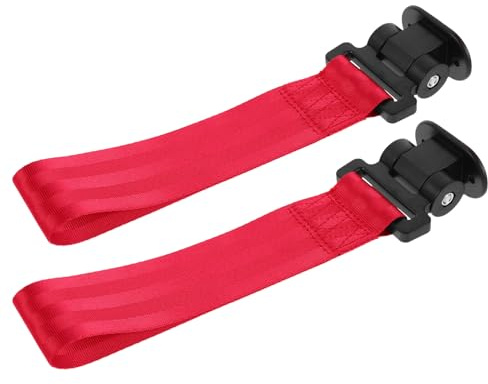 ERINGOGO 2 pezzi Cinghie Traino Auto Rosse in Nylon Resistente e Fasce Adesive Decorative per Rimorchio e Modifica Veicoli Compatibili con Suv Sedan e Camper Facili da Installare per