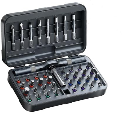 42 in 1 Magnetic Screwdriver Set, DIY Ratchet Screwdriver Set, Multi Bit Screw Drive with Storage Case, Portable Compact Repair Tool Kit for Christmas Gifts, Furniture, Computer, Bicycle