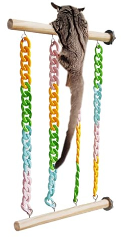 Scale da gioco intrecciate - Attrezzature per attività per animali esotici, ponte di esercizio con materiale resistente ai morsi, posatoio sospeso per ridurre lo stress, forniture per roditori,