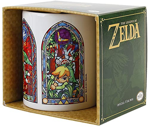 Pyramid International MG24637 The Legend Of Zelda (Stained Glass) Official Boxed Ceramic Coffee/Tea Mug, Paper, Multi-Colour, 11 x 11 x 1.3 cm, 315 oz