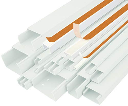 SCOS Smartcosat Kabelkanal, 30x20 mm, 6x1 m, Weiß, selbstklebend | PVC, UV-beständig, Innen & Außen, 6 Stangen à 1 m = 6 m, Made in Germany