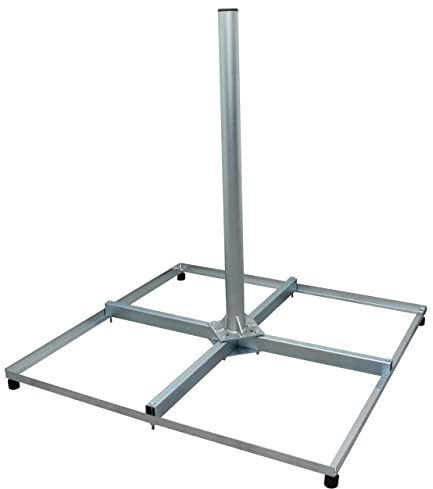 Premium X Balkonständer Profi 4X 50x50cm Stahl 1m Mast 60mm SAT Flachdach-Ständer Halterung für Satelliten-Schüssel