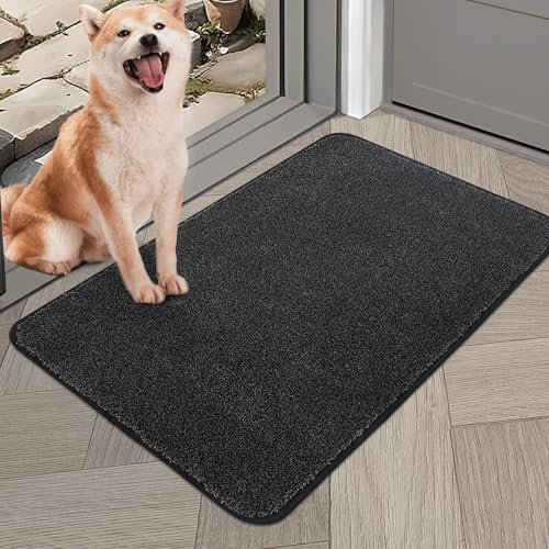 COSY HOMEER Fussmatte Innen 50 x 80 cm, Weich Saugfähig und Schmutzabweisend Fußmatte rutschfest, Niedriges Profil Schmutzfangmatte Maschinenwaschbar für Hintertür, Eingang, Flur, Küche, Schwarz