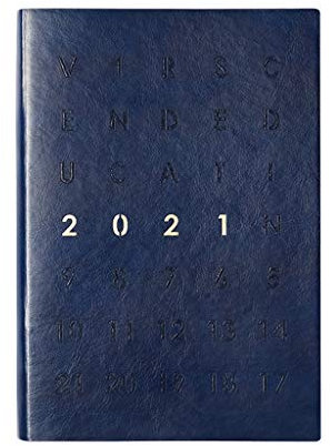 PIAOLING 2021 Planer - Wöchentlicher und monatlicher Planer, glattes Faux-Leder & Flexibles Cover 2021 Planer-Notebook
