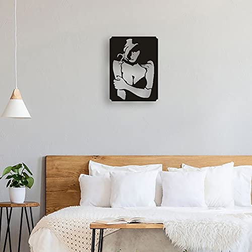 Wandskulpturen Minimalistische Wandkunst Metall Wanddekoration für Mädchen Frauen Schwarze Wand Kunst Ästhetische Wanddekoration Verwandte Wandkunst Korrekturdekoration